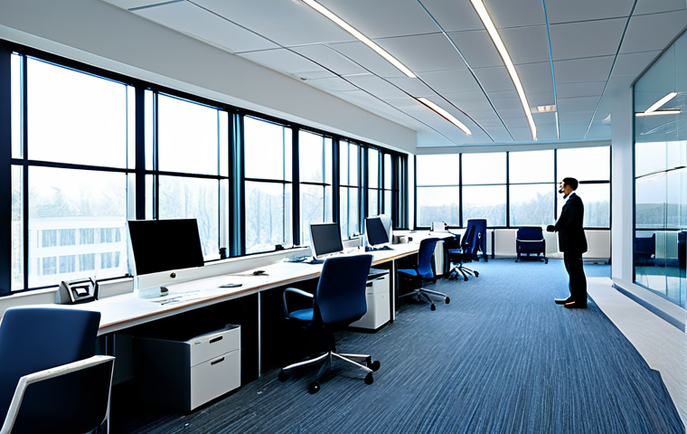 Modern Office with Circadian Lighting**

"A bright and modern office space, featuring professional employees working at desks, fully clothed in modest business attire. The scene showcases circadian lighting with cool, bluish tones simulating morning light. Large windows provide ample natural light.  Perfect anatomy, correct proportions, well-formed hands, natural pose, safe for work, appropriate content, professional, family-friendly, high quality, professional photography."

**