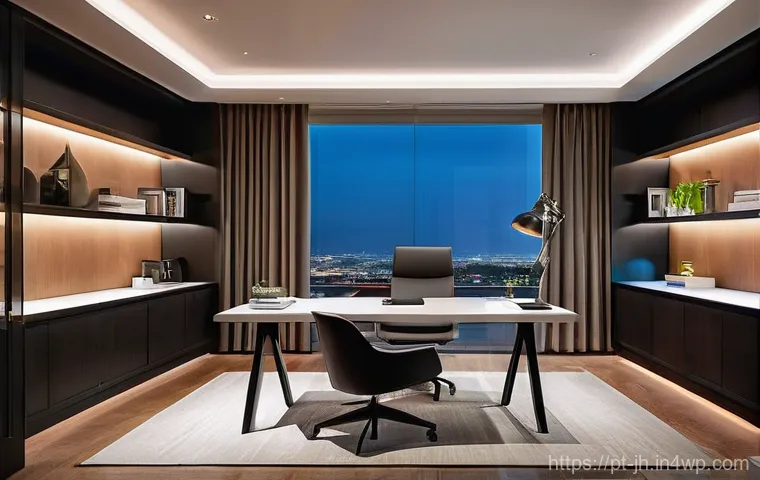 서큘래딘 조명 설계와 팀워크의 중요성 - **Prompt:** A tranquil and spacious modern living room bathed in the soft, warm glow of a simulated ...