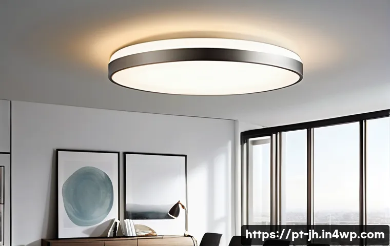 서큘래딘 조명 설계의 자재 선택 가이드 - A modern interior scene showcasing a sleek LED lighting fixture made from brushed aluminum and tempe...