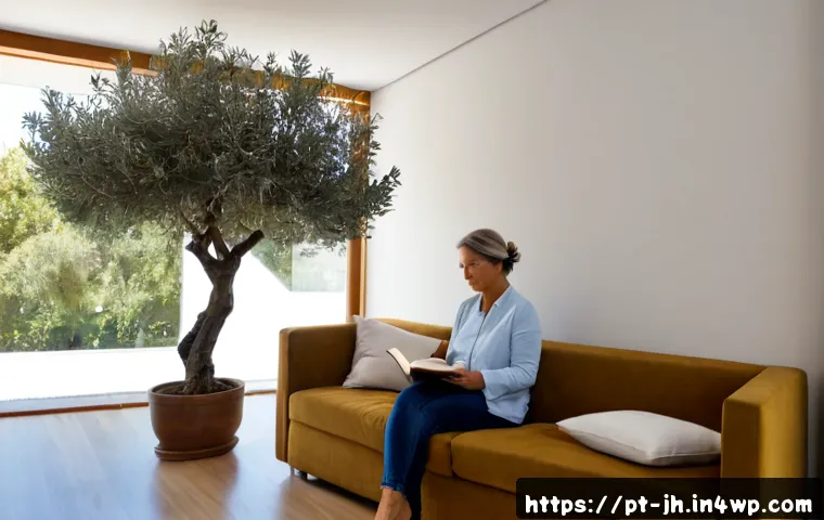 Home 17 서큘래딘 조명 설계에서의 사용자 경험 향상 - Photorealistic modern Lisbon apartment living room designed with circadian lighting, a middle-aged P...